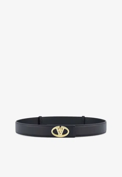 Valentino Garavani The Bold Edition Vlogo Belt In Black