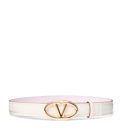 Valentino Garavani The Bold Edition Vlogo Belt In Ivory