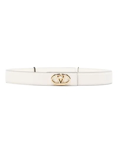 Valentino Garavani The Bold Edition Vlogo Belt In Beige