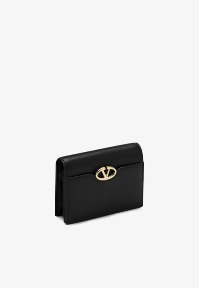 Valentino Garavani The Bold Edition Vlogo Leather Wallet In Black