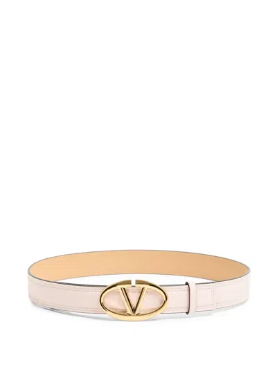 Valentino Garavani The Bold Edition Vlogo Shiny Calfskin Belt 30 Mm In Pink