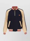Valentino Sporty Bomber Jacket With Embroidered Details In Blue