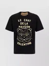 Valentino Garavani T-shirt With Le Chat De La Maison Print In Black