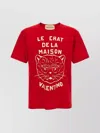 Valentino Garavani T-shirt With Le Chat De La Maison Print In Red