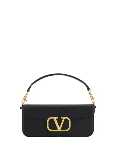 Valentino Garavani The Locò Leather Shoulder Bag In Nero