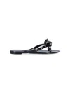 Valentino Heel Sandals With Bow Accent And Studded Embellishments In Nero