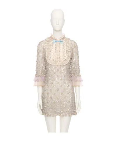 Valentino Three Quarter Sleeve Dress In Gray