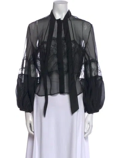 Pre-owned Valentino Three-quarter Sleeve Blouse In Black