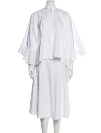 Pre-owned Valentino Three-quarter Sleeve Blouse In White
