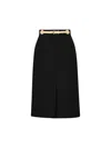 Valentino Garavani Women Skirt With Leather Details In Black