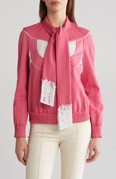 Valentino Tie Neck Jacket In Pink
