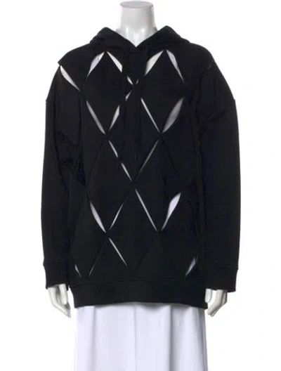 Pre-owned Valentino Tie Neck Long Sleeve Sweatshirt In Black