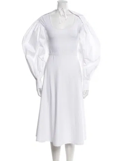 Pre-owned Valentino Tie Neck Long Sleeve Tunic In White