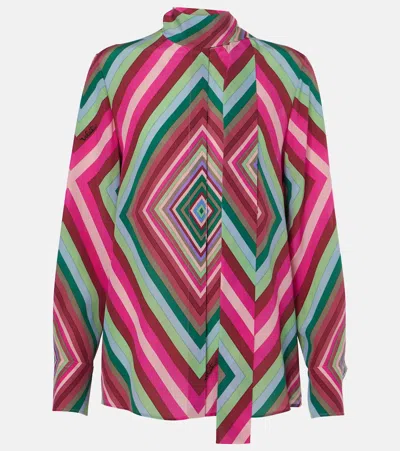 VALENTINO TIE-NECK SILK CRÊPE DE CHINE SHIRT