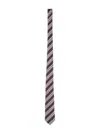 Valentino Slim Striped Pointed Tip Tie In Black