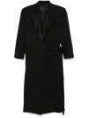 Valentino Wrap-design Coat In Black