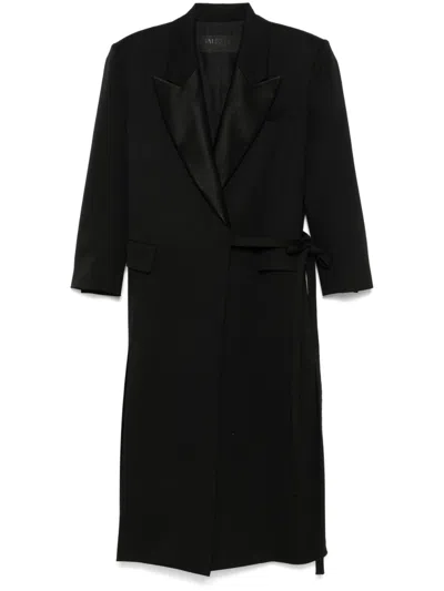 VALENTINO TIED LONG COAT - WOMEN'S - SILK/VIRGIN WOOL/WOOL/SPANDEX/ELASTANEVISCOSE