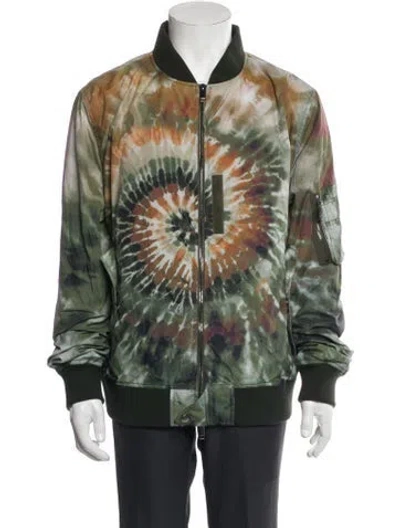 Pre-owned Valentino Tie-dye Print Bomber Jacket In Green