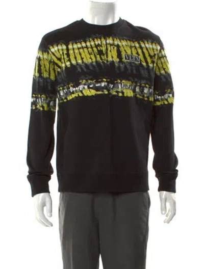 Pre-owned Valentino Tie-dye Print Crew Neck Sweatshirt In Black