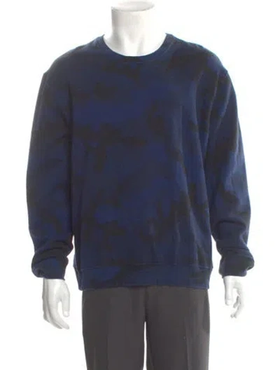 Pre-owned Valentino Tie-dye Print Crew Neck Sweatshirt In Blue