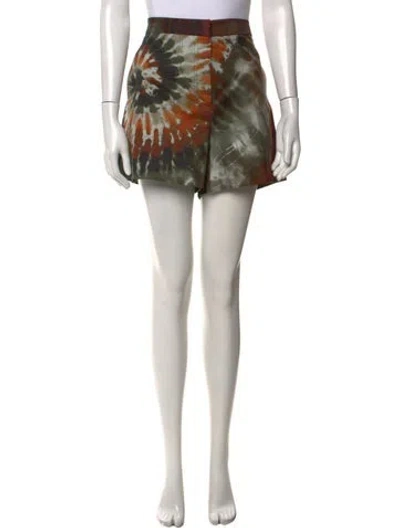 Pre-owned Valentino Tie-dye Print Mini Shorts W/ Tags In White