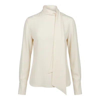Valentino Tie-neck Blouse In White