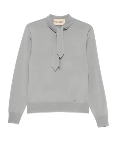 Valentino Tie-neck Button-up Polo Shirt In Multi
