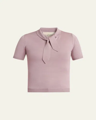 Valentino Tieneck Knit Top In Purple