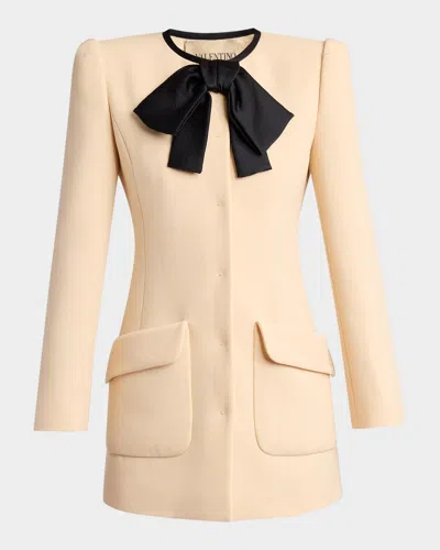 Valentino Tie-neck Mini Blazer Dress In Betull
