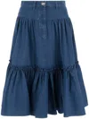 Valentino Belt-loop Skirt In Blue