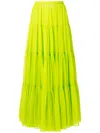 Valentino Tiered Maxi-skirt In Green