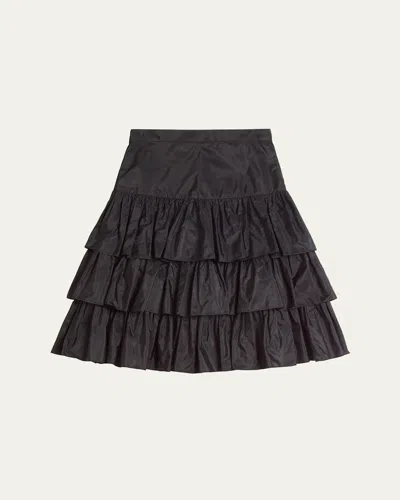 VALENTINO TIERED RUFFLE SILK SKIRT