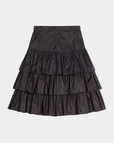VALENTINO TIERED RUFFLE SILK SKIRT