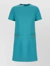 Valentino V-logo Pocket Short-sleeve Crepe Mini Dress