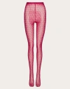 VALENTINO VALENTINO TIGHTS IN TOILE ICONOGRAPHE TULLE WOMAN PINK PP XS
