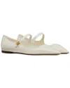 Valentino Rockstud Leather Ballerina Flat In White