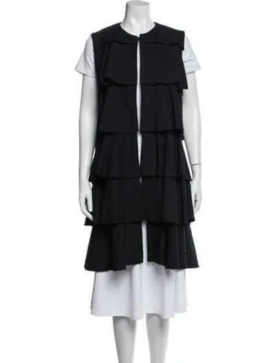 Pre-owned Valentino Tissus Silk Vest In Black