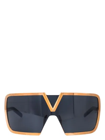 Valentino Titanium Sunglasses In Black