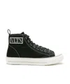 Valentino Tênis Giggies High Top Em Canvas In Black