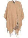 Valentino Toile Iconograhe Wool And Silk Blend Poncho In Brown