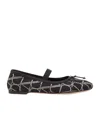 Valentino Crystal Iconographe Ballet Flats In Black