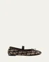 Valentino Ballerinas With Iconographic Motif And Bow Detailing In Black