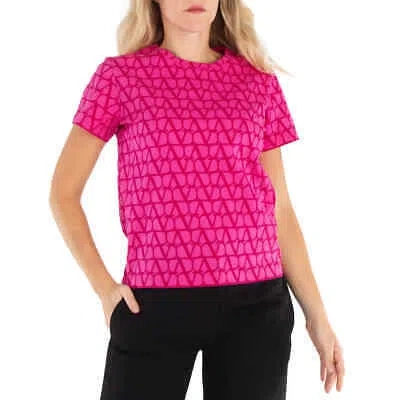 Pre-owned Valentino Toile Iconograph Vlogo T-shirt In Pink