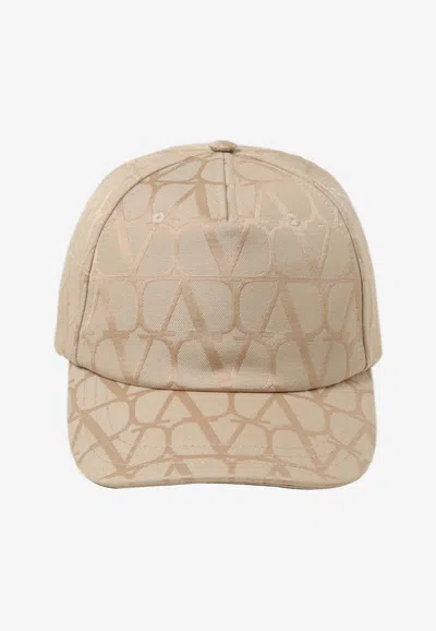 Valentino Garavani Toile Iconographe Baseball Cap In Beige