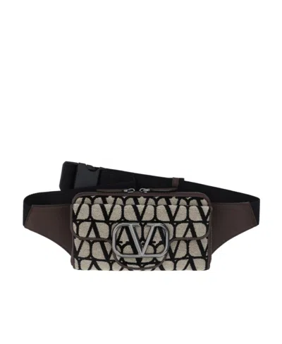Valentino Garavani Toile Iconographe Belt Bag In Black
