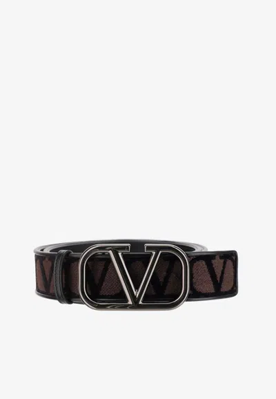 Valentino Garavani Toile Iconographe Belt In Brown