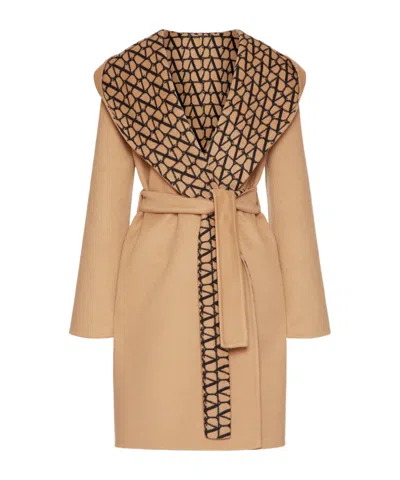 VALENTINO VALENTINO	TOILE ICONOGRAPHE BELTED LONG-SLEEVED COAT