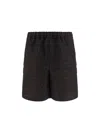 Valentino Iconographic Print Bermuda Shorts In Brown