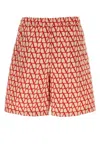 Valentino Bermuda In Faille Di Seta Con Stampa Toile Iconographe All Over