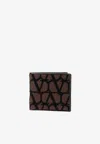 Valentino Toile Iconographe Bi-fold Wallet In Ebony